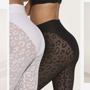 Adam Selman sport leopard leggings black sz small